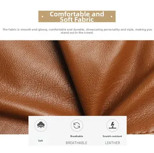 Macro detail of soft brown pebble grain leather showing texture and scratch resistance