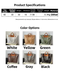 Guide des tailles pour grand sac cabas en papier DuPont avec dimensions et six couleurs