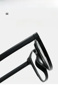 Detailed close-up showing the ultra-lightweight and super elastic black PC glasses frame