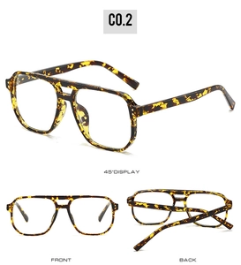 Detail view of tortoiseshell aviator frames from three angles showing double bridge design