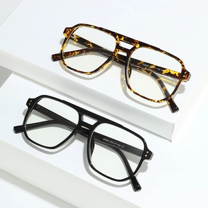 Classic pilot-style eyewear frames with retro double bridge in black and tortoise finish