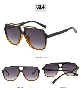Three-angle view of vintage pilot sunglasses with black frames and tortoise-shell accents