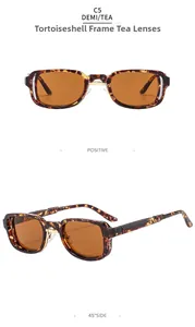 Detail view of square tortoiseshell sunglasses with tea lenses and metal nose pads