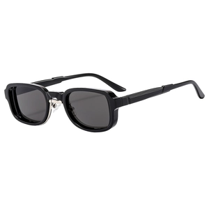 Retro Square Sunglasses Fashion Narrow Frame UV400 Protection PC Metal Bridge Versatile Eyewear For Women Men