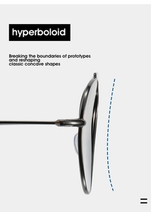 Detail showing the unique hyperboloid concave lens design on stainless steel sunglasses