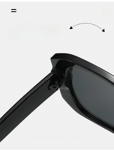 Detail of durable texture hinge on square frame sunglasses for a long-lasting flexible fit