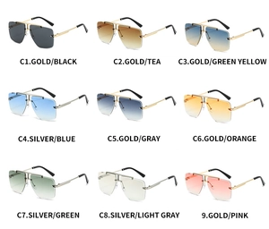 Sélection de neuf lunettes de soleil carrées sans monture avec double pont métallique