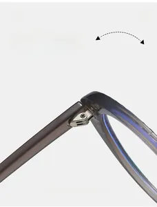 Macro shot of durable metal hinges on cat eye TR90 glasses frames for women