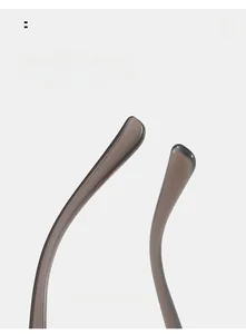 Detail of ergonomic curved mirror legs on TR90 cat eye glasses for comfortable wear