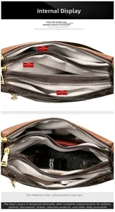 Three large zipper compartments with spacious interior for umbrella and wallet