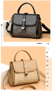Detailed view of woven texture crossbody bags with heart clasp and elegant handles