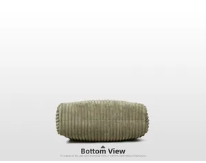Detailed bottom view of large corduroy tote bag showing textured fabric and stitching