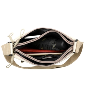 Waterproof nylon crossbody bag with multi-layer large capacity and internal compartments