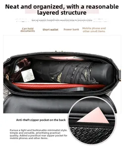 Sac bandoulière avec compartiments de rangement pour parapluie et poche arrière antivol