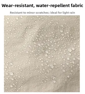 Close-up of wear-resistant and water-repellent oxford fabric with water droplets