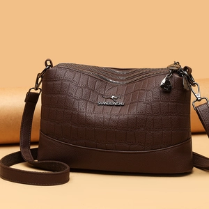 Women Crossbody Bag Crocodile Pattern PU Leather Multi Compartment Shoulder Bag Casual Fashion Versatile Travel Purse