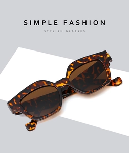 Detail view of stylish tortoiseshell square sunglasses with dark brown lenses and metal accents