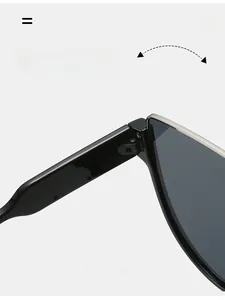 Detail of durable texture hinge and silver metal frame on oversized sunglasses
