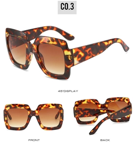 Detailed views of square tortoiseshell sunglasses with brown gradient lenses at multiple angles