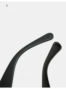 Detail view of glossy curved sunglasses legs designed for comfort and sleek style