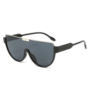 Shield Sunglasses Oversized Fashion Integrated Lens Metal Trim PC Material UV400 Protection Outdoor Driving For Men Women