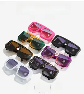 Multi-color oversized square sunglasses selection with gradient and tortoise frames
