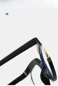 Détail de la charnière flexible et de la monture de lunettes ultra-légère noir et or
