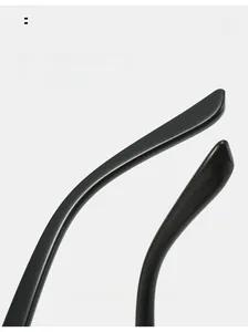 Détail des branches de lunettes noires brillantes ergonomiques pour un confort accru