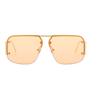 Oversized Square Sunglasses Metal Frame Gradient Lens UV400 Retro Aviator Hollow Temples Fashion Eyewear Unisex Eyeglasses