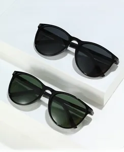 Detail of retro polarized computer safety glasses with black frames and silver accents