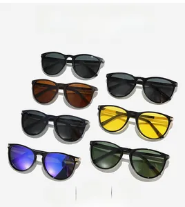 Detailed view of vintage cat-eye polarized sunglasses in six assorted lens color options