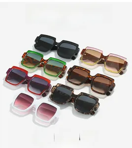 Detailed collection of square frame sunglasses in multiple colors and glitter finishes