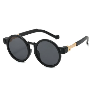 Retro Round Sunglasses Vintage Metal Plastic Frame UV400 Protection Trendy Hip Hop Eyewear For Men Women