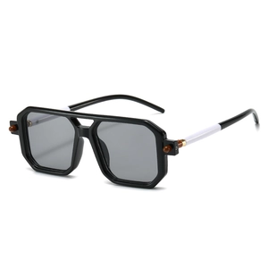 Retro Oversized Geometric Square Sunglasses For Men Women UV400 Protection Double Bridge PC Frame AC Lens Fashion
