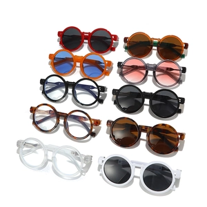 Retro round oversized sunglasses collection in various vibrant frame and lens colors