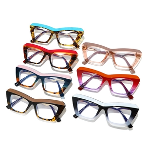 Variety of trendy leopard print cat-eye blue light blocking glasses in diverse colors