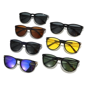 Collection of retro polarized cat-eye sunglasses in multiple colors with metal trim details