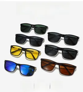 Lunettes de soleil polarisées business avec monture carrée et plusieurs coloris de verres