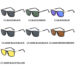 Matrice détaillée de lunettes de soleil rectangulaires polarisées avec diverses teintes
