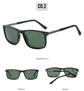 Vues détaillées de lunettes de soleil polarisées pour hommes avec branches texturées