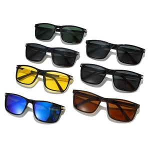 Lot de lunettes de soleil polarisées carrées pour hommes avec verres multicolores