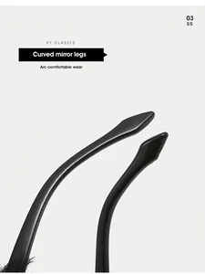 Détail des branches de lunettes noires courbées ergonomiques avec finition brillante