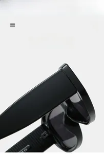 Détails des lunettes de soleil œil de chat noires légères et élastiques avec marquage CE