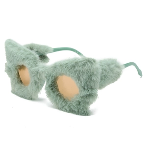 Occhiali da Sole da Donna in Peluche Alla Moda Montatura Butterfly PC UV400 Individual Hip Hop Streetwear Party Eyewear