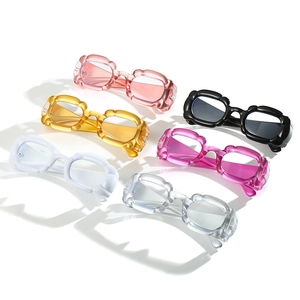 Fashionable wave chunky frame sunglasses in multiple vibrant colors for hip hop streetwear