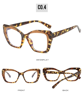 Detail view of stylish tortoiseshell cat-eye glasses frames in three different angles