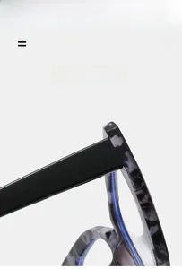 Detail of TR90 glasses frame showing marble texture and elastic hinge structure