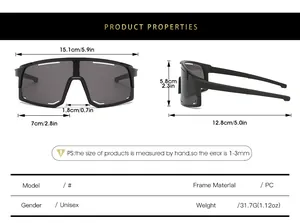 Guide des tailles détaillé pour lunettes de sport cyclisme montrant dimensions du cadre
