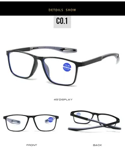 Detail view of TR90 reading glasses with +2.50 lens and stylish geometric hollow temples