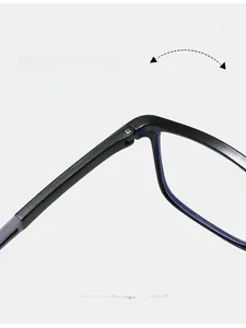 Macro view of durable metal hinge on black TR90 frames showing high-quality construction